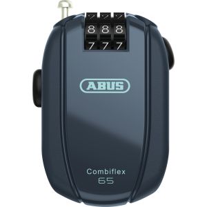 ABUS Combiflex StopOver 65cm, Sans support CHR, bleu, Bicyclette Câble antivol avec câble en acier extensible, 954597