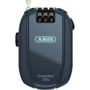 ABUS Combiflex Break 85cm, Sans support CHR, bleu, Bicyclette Câble antivol avec câble en acier extensible, 954610