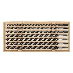 FISCH Auger Bit Box Set, Length 650 mm 7 Pieces in Wooden Box, 101183356